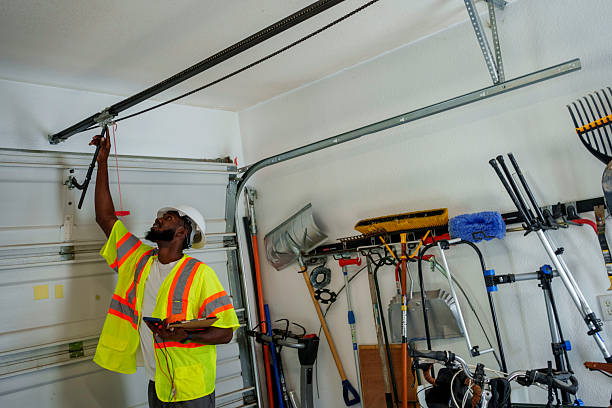 Professional Garage Door technician working in Redgranite, WI